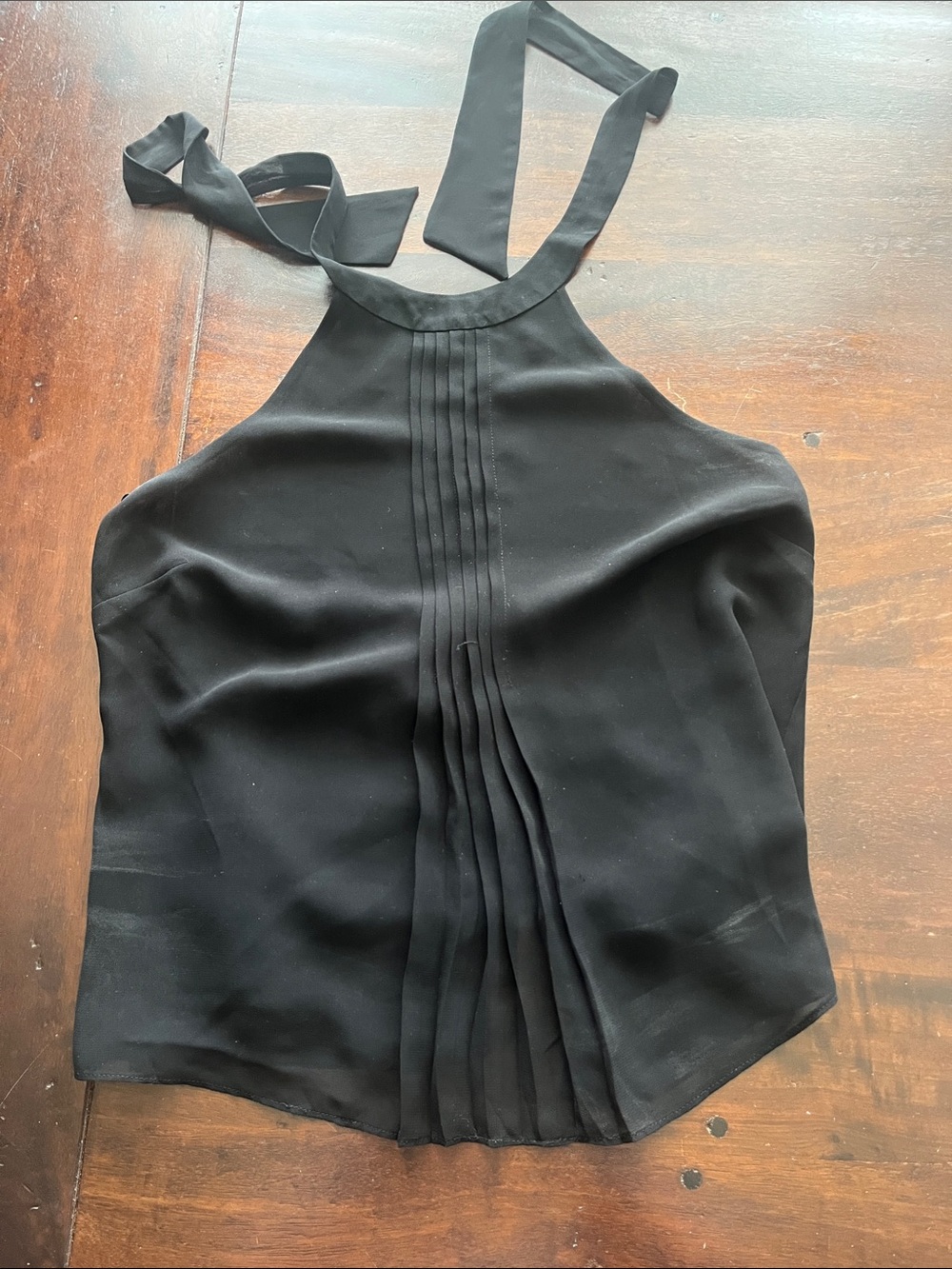 A/X Armani Exchange Black Halter Pleated Front Camisole